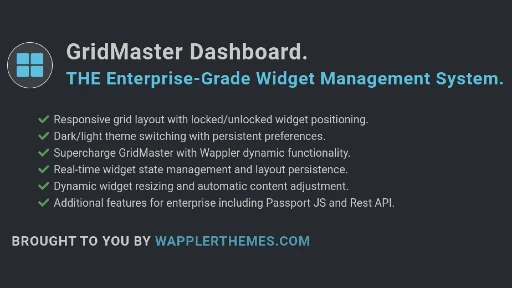 Gridmaster - THE Enterprise-Grade Widget Management System (NodeJS).